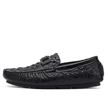 Мужская повседневная кожаная обувь. Дышащая удобная мужская обувь. Деловые кожаные оксфорды на плоской подошве. 38 чёрный