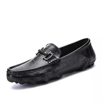 Мужская повседневная кожаная обувь, дышащие удобные мужские деловые кожаные туфли-оксфорды на плоской подошве 38 чёрный