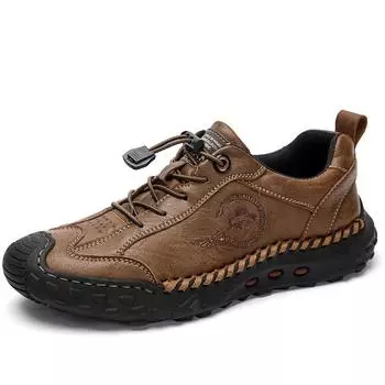 Мужская повседневная кожаная обувь из спилка, мужская удобная обувь для вождения, мужская обувь на плоской подошве, деловая официальная обувь 38 серый