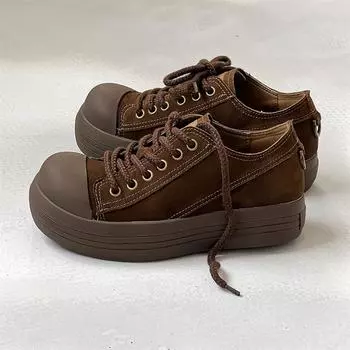 Мужская повседневная кожаная обувь класса люкс с толстой подошвой, модные мокасины из натуральной кожи, прогулочная обувь, кроссовки для тенниса на открытом воздухе 36 чёрный