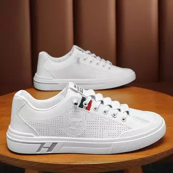 Мужская повседневная кожаная обувь, летние новые дышащие мокасины, удобная нескользящая плоская мужская спортивная обувь, теннисная мужская обувь 39