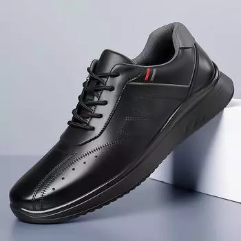 Мужская повседневная кожаная обувь Модная мужская обувь Износостойкая мягкая подошва Мягкая поверхность Спортивная обувь Знаменитости из Интернета с такой же обувью для досок 38