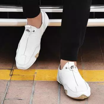 Мужская повседневная кожаная обувь. Мокасины на плоской подошве. Обувь ручной работы. Туфли для вождения. 41 чёрный