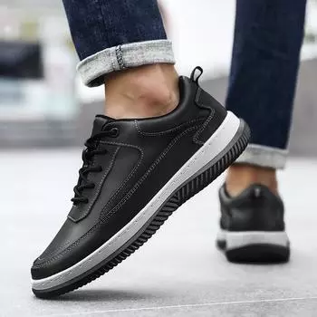 Мужская повседневная кожаная обувь. Мужская модная деловая кожаная обувь. Мягкая и удобная повседневная обувь. Формальная обувь. 38 чёрный