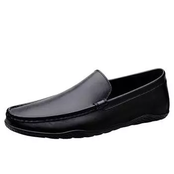 Мужская повседневная кожаная обувь, мужская повседневная обувь из натуральной кожи, летняя мужская обувь, мужская обувь ручной работы из натуральной коровьей кожи 38 чёрный