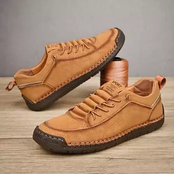 Мужская повседневная кожаная обувь, мужские лоферы, удобная обувь для вождения, мокасины, мужская обувь на плоской подошве 39 коричневый