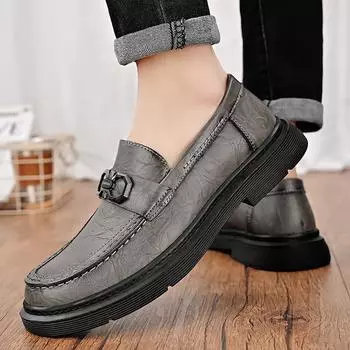 Мужская повседневная кожаная обувь Официальная обувь 39 серый
