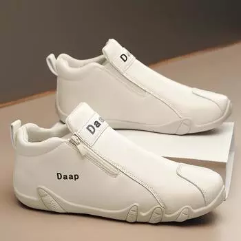 Мужская повседневная кожаная обувь, роскошные дизайнерские мужские ботильоны, модные удобные туфли на плоской подошве, нескользящие мужские высокие кроссовки, мокасины 39 коричневый