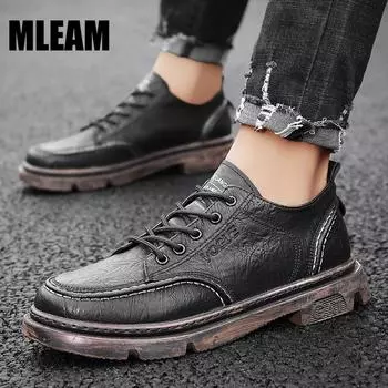 Мужская повседневная кожаная обувь высокого качества, новинка 2022 года, кожаная обувь на плоской подошве, мужские оксфорды, модная официальная обувь на шнуровке, рабочая обувь Sapatos 39