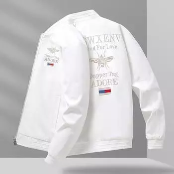 Мужская повседневная куртка больших размеров, весенне-осенняя куртка-пилот, бейсбольная куртка с вышивкой 5XL