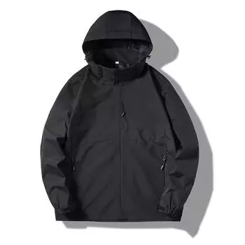 Мужская повседневная куртка для альпинизма, тонкая куртка, ветрозащитная дышащая ветровка, съемная шапка M