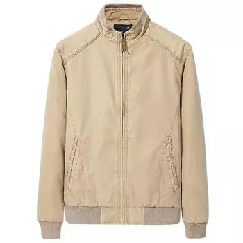 Мужская повседневная куртка из чистого хлопка, стираная в стиле ретро, тонкий воротник-стойка, модный тренд в стиле ретро, мужская одежда L синий