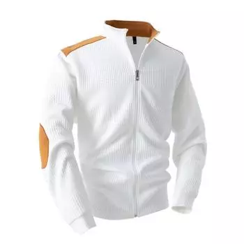 Мужская повседневная куртка на молнии с длинными рукавами и лацканами, кардиган, пальто, топ S белый