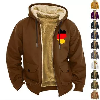 Мужская повседневная куртка на молнии с карманом и капюшоном, мужская однотонная модная теплая куртка XXXXXL белый