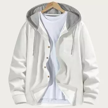 Мужская повседневная куртка на осень и зиму, вафельный худи с капюшоном S