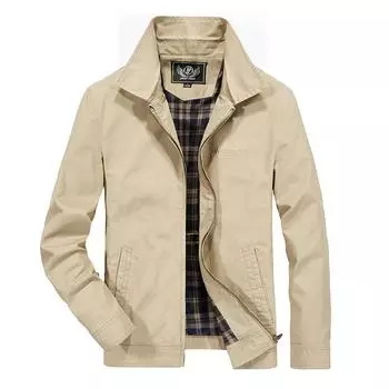 Мужская повседневная куртка, однотонная куртка на весну и осень M хаки