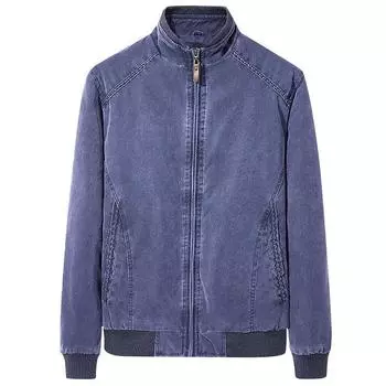 Мужская повседневная куртка, потертая и облегающая верхняя одежда с воротником-стойкой, мужская куртка большого размера 6XL