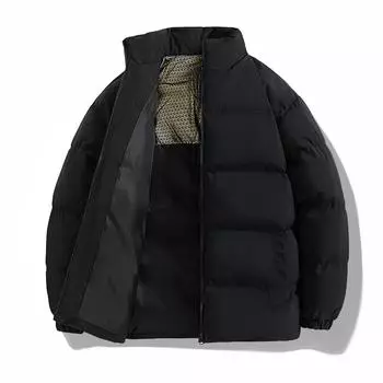 Мужская повседневная куртка-пуховик, утолщенное зимнее пальто, теплая куртка с воротником-стойкой, цветные блоки, на молнии, для мужчин, ветрозащитная легкая стеганая куртка-бомбер, верхняя одежда M небесно-голубой