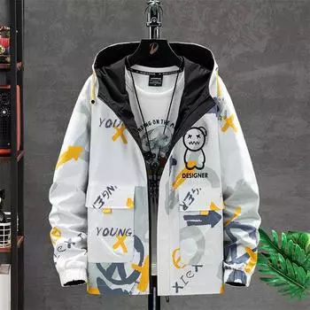 Мужская повседневная куртка с капюшоном и принтом медведя, уличная ветрозащитная куртка, куртка для рыбалки 8XL