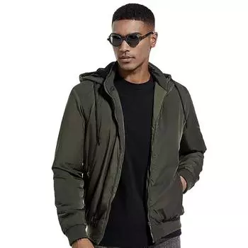 Мужская повседневная куртка с капюшоном, куртки на молнии с карманами на молнии, осенне-зимнее пальто, ветрозащитная теплая верхняя одежда для мужчин, утепленная рабочая куртка со съемным капюшоном M хаки