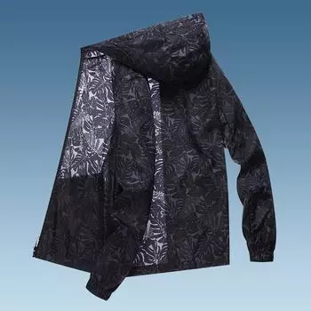 Мужская повседневная куртка с УФ-капюшоном и защитой от солнца с рисунком кленового листа, куртка для походов и рыбалки на открытом воздухе XS