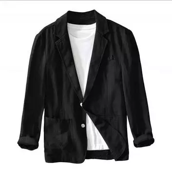 Мужская повседневная куртка Slim, офисная повседневная куртка, мужская повседневная куртка больших размеров 3XL чёрный