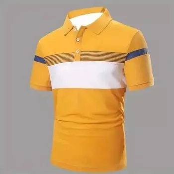 Мужская повседневная легкая рубашка поло с короткими рукавами, летние мужские топы S темно-синий