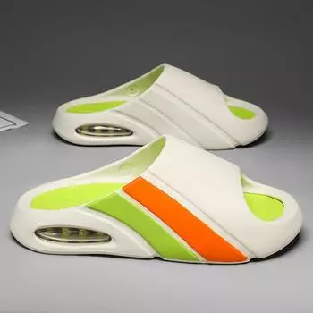 Мужская повседневная летняя уличная одежда с одним словом, трендовые сандалии с толстой подошвой, домашние тапочки с нескользящей воздушной подушкой 40 чёрный