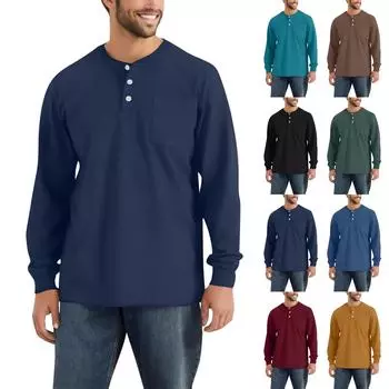 Мужская повседневная мода, комфорт, однотонный круглый вырез, пуловер, толстовка, топы L чёрный