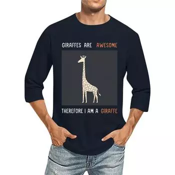 Мужская повседневная модная футболка с круглым вырезом и рукавом три четверти M тёмно-синий