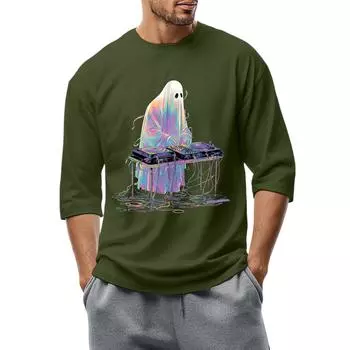 Мужская повседневная модная футболка с круглым вырезом и рукавом три четверти S