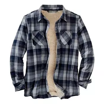 Мужская повседневная модная клетчатая печать, свободная рубашка с лацканами и длинными рукавами, топы, блузка XXL серый