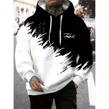 Мужская повседневная модная одежда, толстовка с капюшоном и карманом-кенгуру, повседневная толстовка с длинным рукавом для ношения на открытом воздухе S