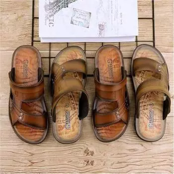 Мужская повседневная мягкая подошва пляжная обувь нескользящие удобные сандалии 45 коричневый