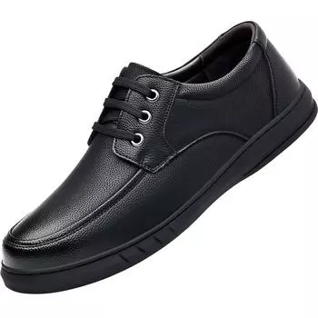 Мужская повседневная мужская обувь большого размера, кожаная обувь, мужская кожаная обувь, повседневная обувь, модельные туфли для свадебной вечеринки 38 чёрный