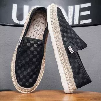 Мужская повседневная мужская обувь, дышащая, одношаговая ленивая модная обувь, легкая быстросохнущая тканевая обувь на мягкой подошве 44 белый