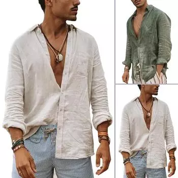 Мужская повседневная мужская рубашка осень однотонная весна длинные рукава терилен удобные длинные рукава S белый