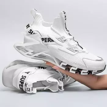 Мужская повседневная нескользящая, устойчивая к истиранию резиновая обувь большого размера для походов для фитнеса на открытом воздухе 38 белый