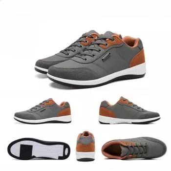 Мужская повседневная обувь 2024 года, модная повседневная обувь из искусственной кожи, удобные кроссовки для скейтбординга, большие размеры, шнуровка, прогулочная обувь 39-48 39 бежевый