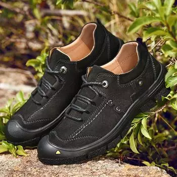 Мужская повседневная обувь 2024 года, модная роскошная мужская обувь, низкие кроссовки на толстой подошве, мужская обувь из натуральной кожи для походов на открытом воздухе, ручная работа 38 чёрный