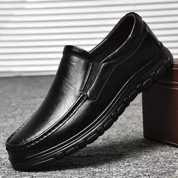 Мужская повседневная обувь, элитный бренд, высокое качество, весенние мужские лоферы-дерби, мягкая офисная модельная обувь из натуральной кожи для мужчин 37 чёрный