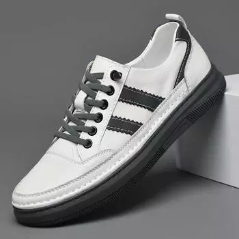 Мужская повседневная обувь Белые кроссовки на плоской подошве 39 белый