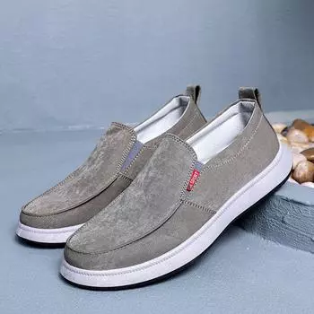 Мужская повседневная обувь без застежек, нескользящие мужские повседневные кроссовки, дышащая парусиновая обувь Old Beijing, обувь для ходьбы на открытом воздухе, Erkek Ayakkab 38 серый