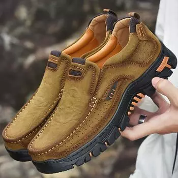 Мужская повседневная обувь больших размеров, обувь для альпинизма и активного отдыха, всесезонная, дышащая, для мужчин среднего и пожилого возраста, кожаная обувь для пап 3237 38
