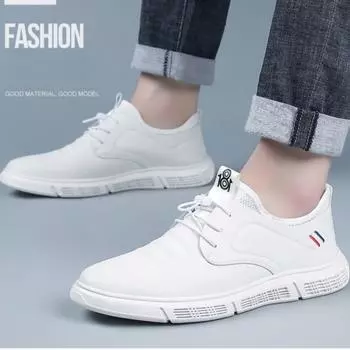 Мужская повседневная обувь, деловая кожаная обувь для отдыха, мужские лоферы без шнуровки с эластичной лентой, дышащие кроссовки на плоской подошве 39