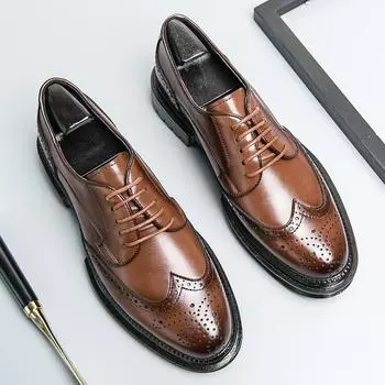 Мужская повседневная обувь, деловые оксфорды, мужские мокасины, лакированная кожа, официальная обувь ручной работы, мокасины, туфли с круглым носком 38 чёрный