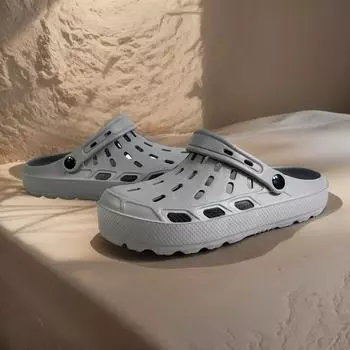 Мужская повседневная обувь для активного отдыха из ЭВА, дышащие сандалии, универсальный круглый носок, без стельки, полосатый узор, всесезонная, для походов, повседневной носки, для отпуска 42 синий