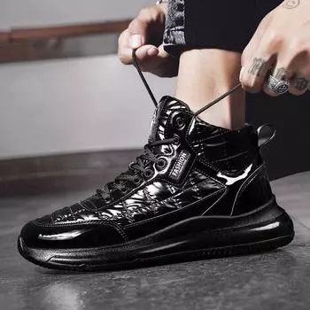 Мужская повседневная обувь для активного отдыха, удобные мужские дышащие модные мужские кроссовки из искусственной кожи, высокие туфли Zapatillas Hombre 39