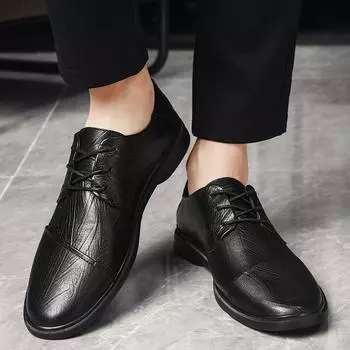 Мужская повседневная обувь для мальчиков, модная прогулочная обувь, мужские дизайнерские кроссовки из натуральной кожи, роскошная брендовая мужская обувь 38 чёрный