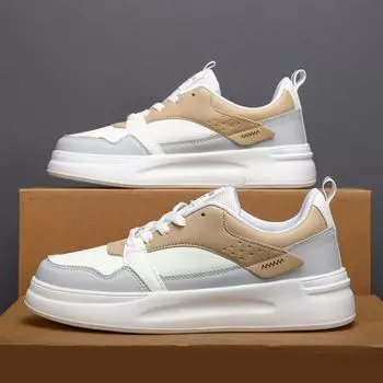 Мужская повседневная обувь для скейтбординга TUINANLE: Модные кроссовки на толстой подошве для подростков и студентов 36 коричневый